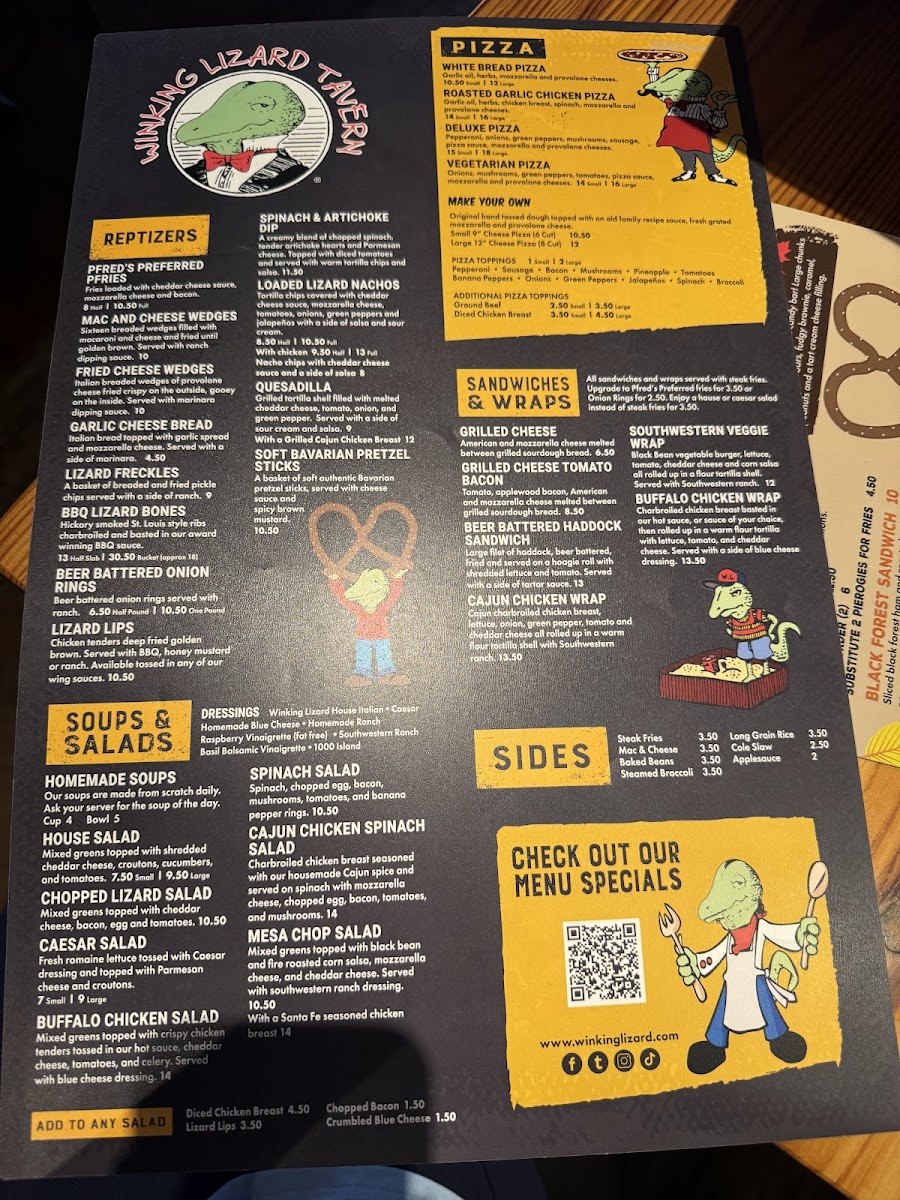 Winking Lizard Downtown Cleveland Menu - Image 1